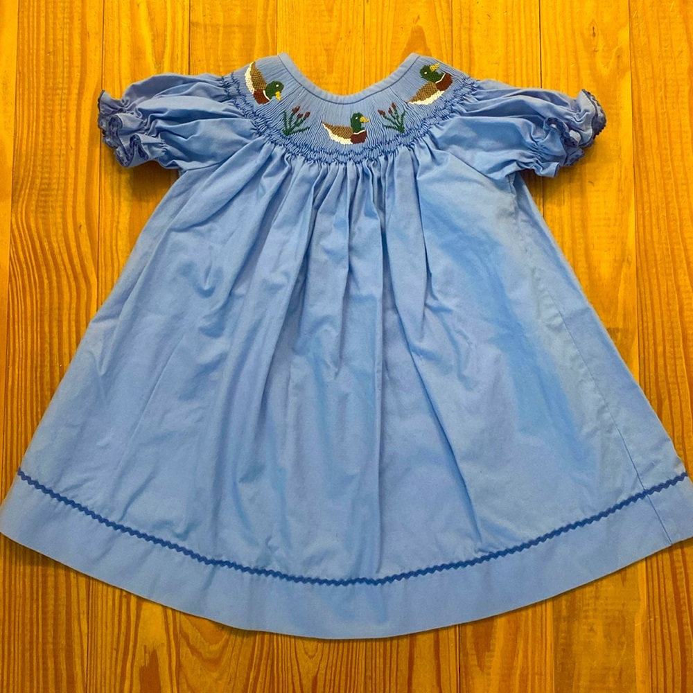 Southern Sunshine smocked duck dress